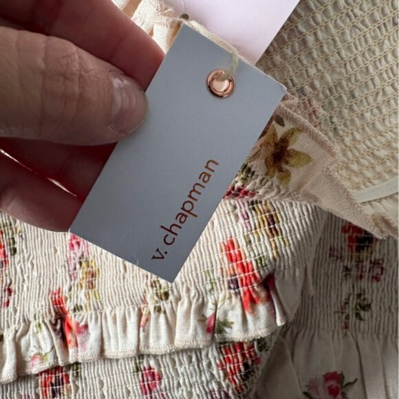 NWT V. Chapman “Linnea” Midi Skirt in Natural Dainty Floral Sz 0 - Picture 11 of 13